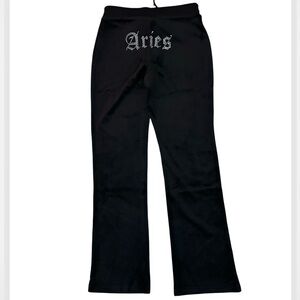 JUICY COUTURE BLACK LIQUORICE BLING ARIES RHINESTONE VELOUR TRACKSUIT PANTS NWT